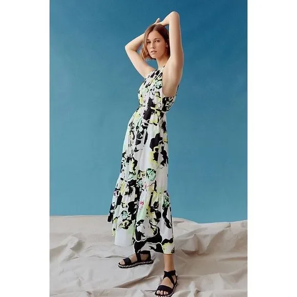 New Peter Som for Anthropologie Larissa Tiered Maxi Dress Size Small